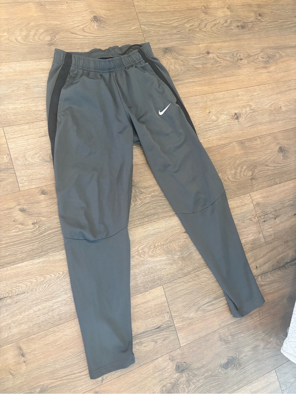Nike Epic Training Track Pants Black Gray Mens Small Ankle Zip Athletic 835573